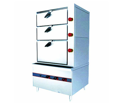 燃气节能三门海鲜蒸柜